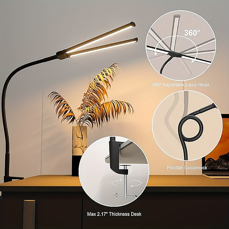 Szeroka lampka biurkowa LED z monitorem