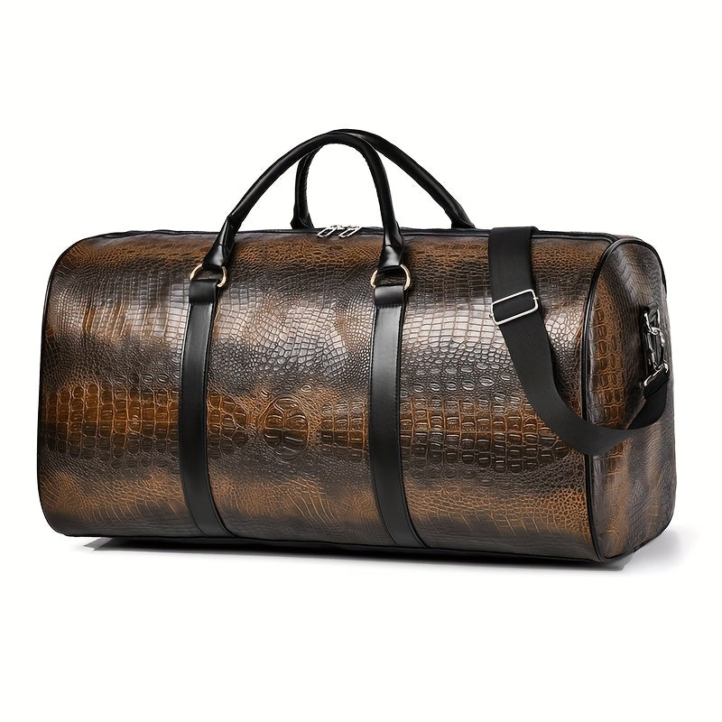 Bolsa de viaje con efecto de piel de cocodrilo
