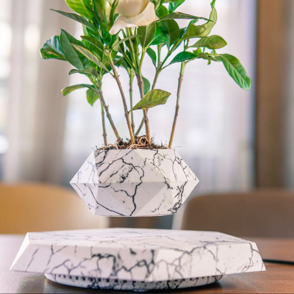 Svævende plantepotte med magnetisk levitation