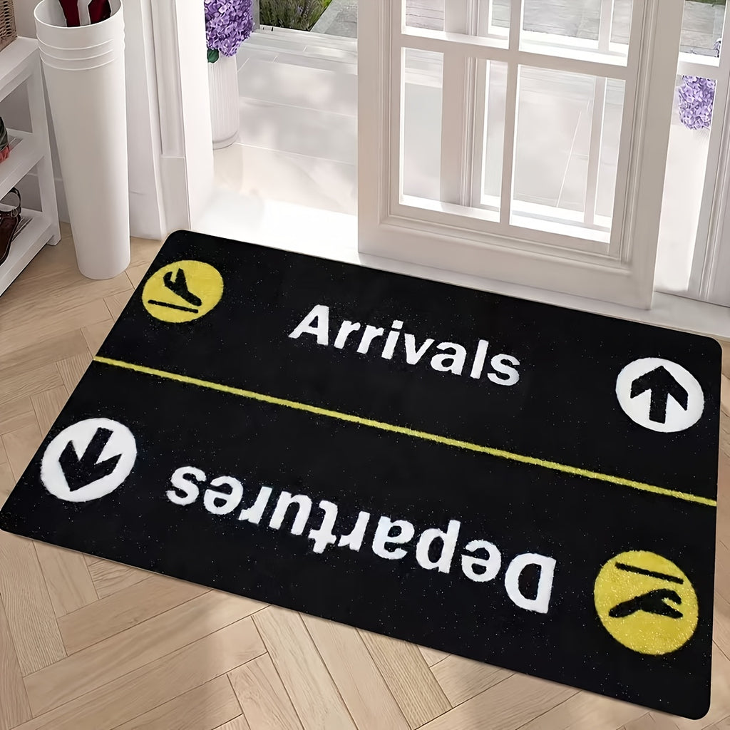 Felpudo de puerta de llegadas y salidas del aeropuerto