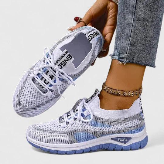 Sneakers da donna traspiranti in mesh con lacci
