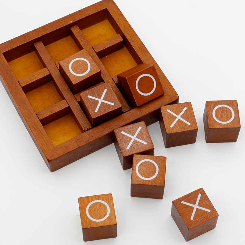 Wooden Noughts and Crosses Puzzle Game