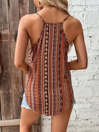 Damen Boho Tribal Print Spaghetti-Träger Cami Top