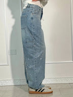 Women's High-Waisted Rhinestone Straight Leg Jeans with Sparkling All-Over Embellishment