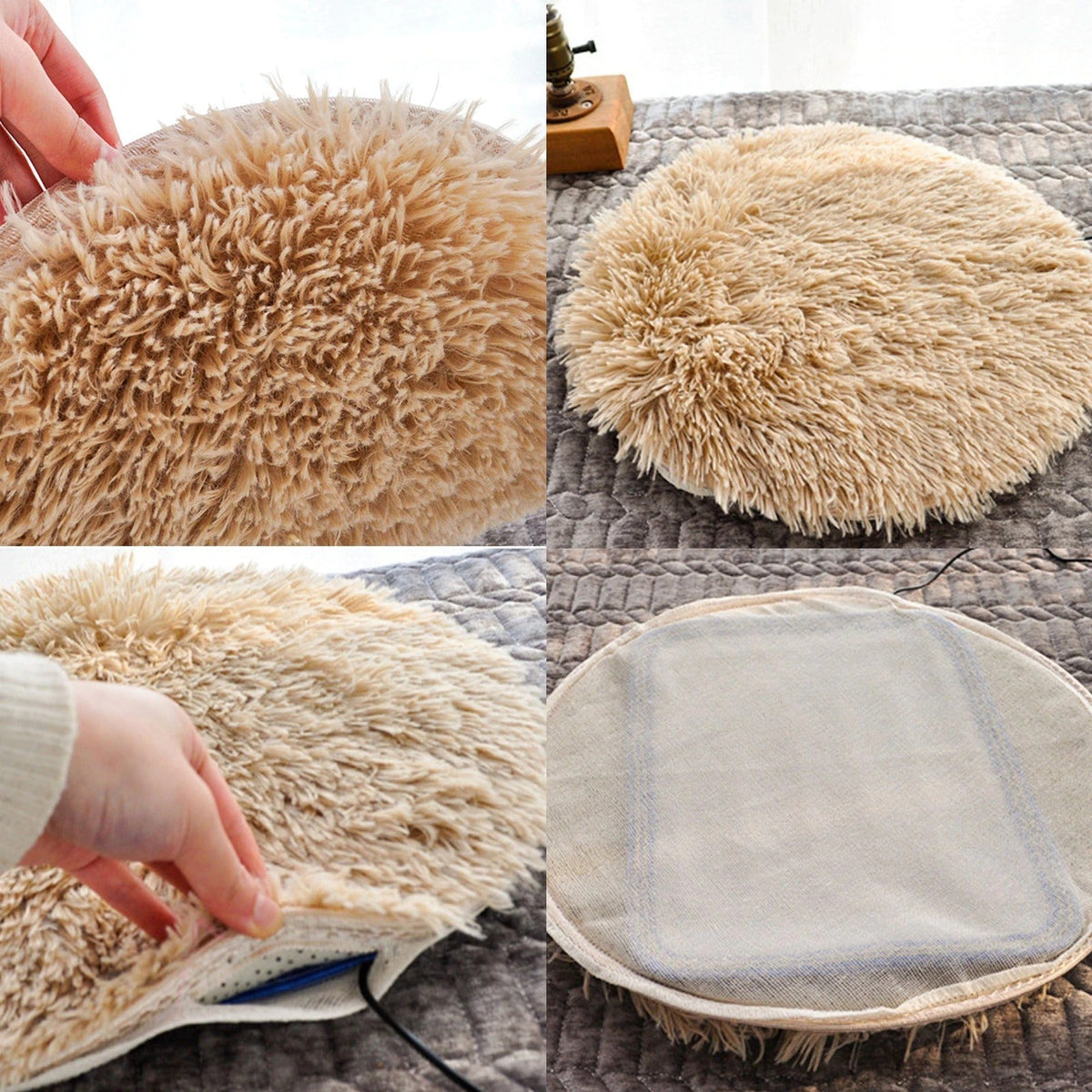 Round Plush Pet Heating Pad