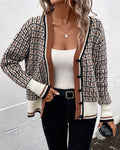 Women’s Geometric Pattern Button Cardigan