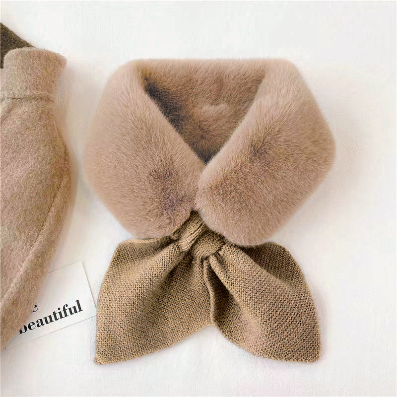 Women's Faux Fur Knitted Neck Scarf