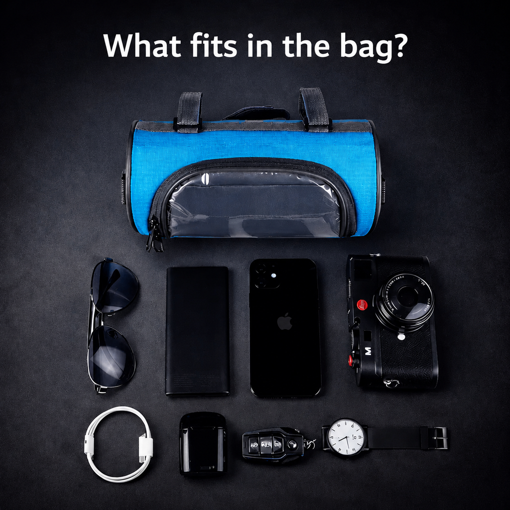 Fahrradlenkertasche mit Handyhalterung und Touchscreen-Funktion