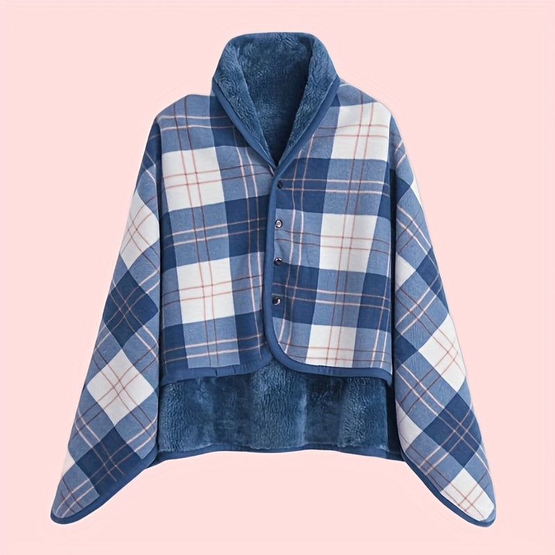 Reversible Check Wrap with Plush Lining