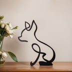 Minimalistisk metalskulptur med corgi-silhuet til moderne boligindretning