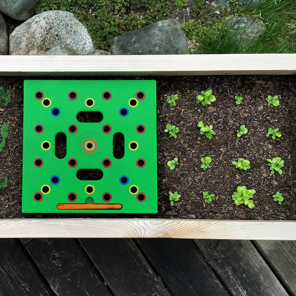 Plantilla de jardín PlantPro para espaciar semillas con precisión