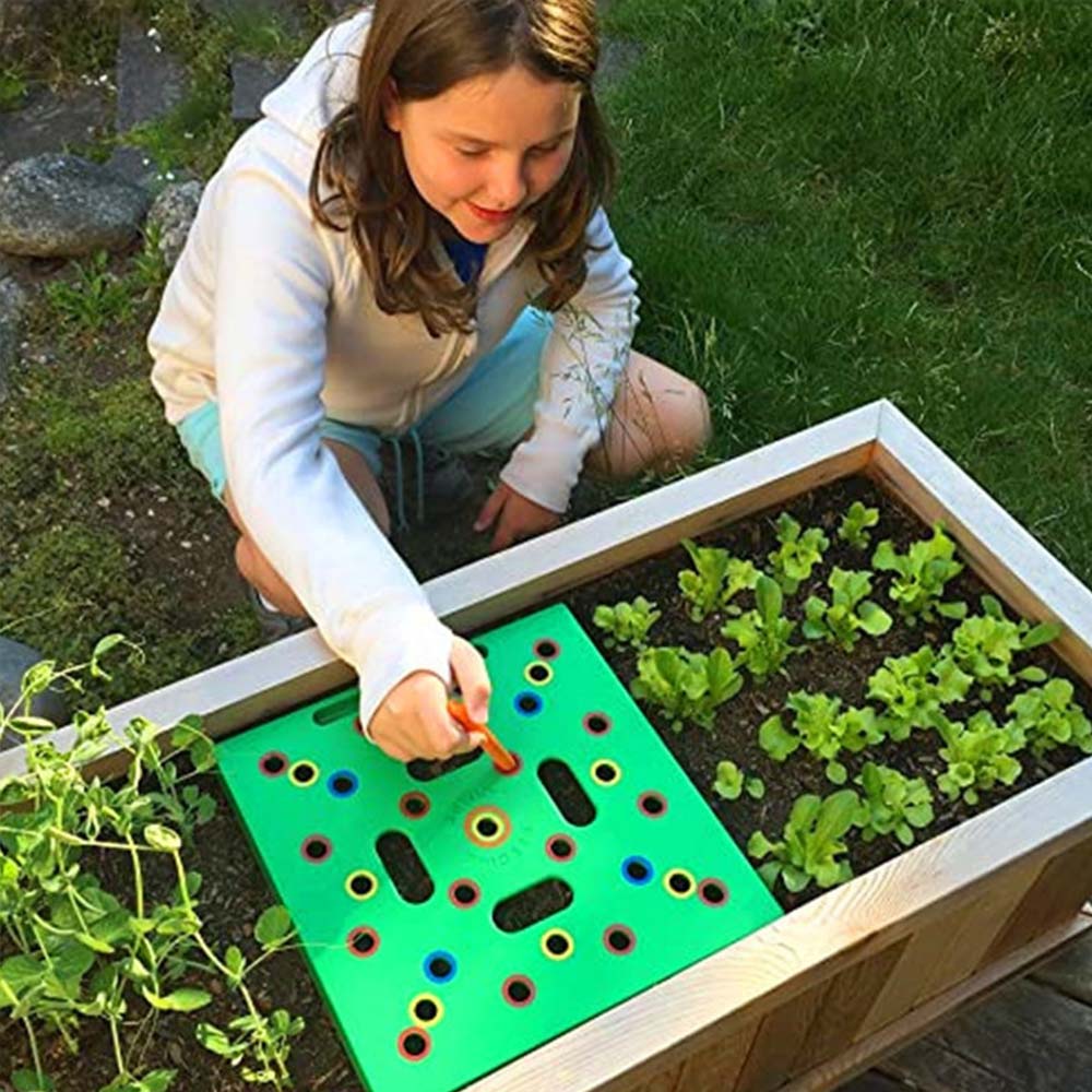 Plantilla de jardín PlantPro para espaciar semillas con precisión