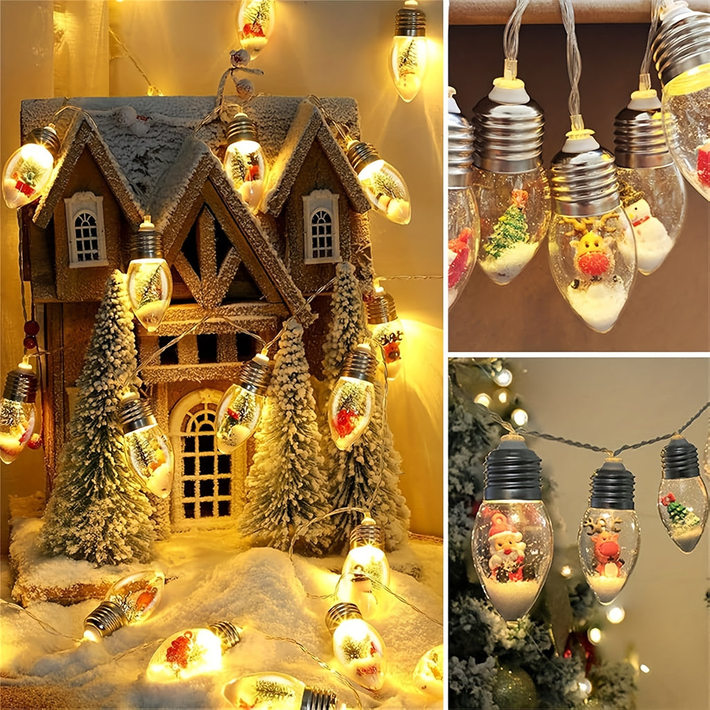 Weihnachtslichterkette mit Miniaturfiguren