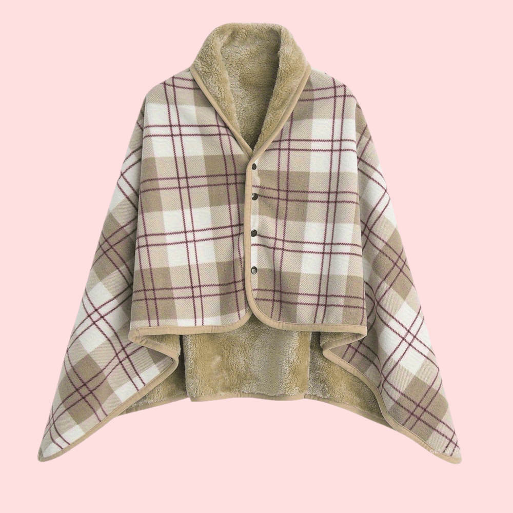 Reversible Check Wrap with Plush Lining