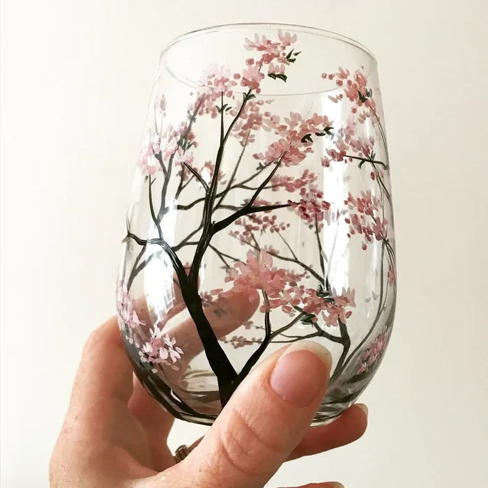 SeasonTree håndmalet kunstnerisk vinglas