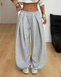 Women’s Drawstring Wide Leg Pleated Pants