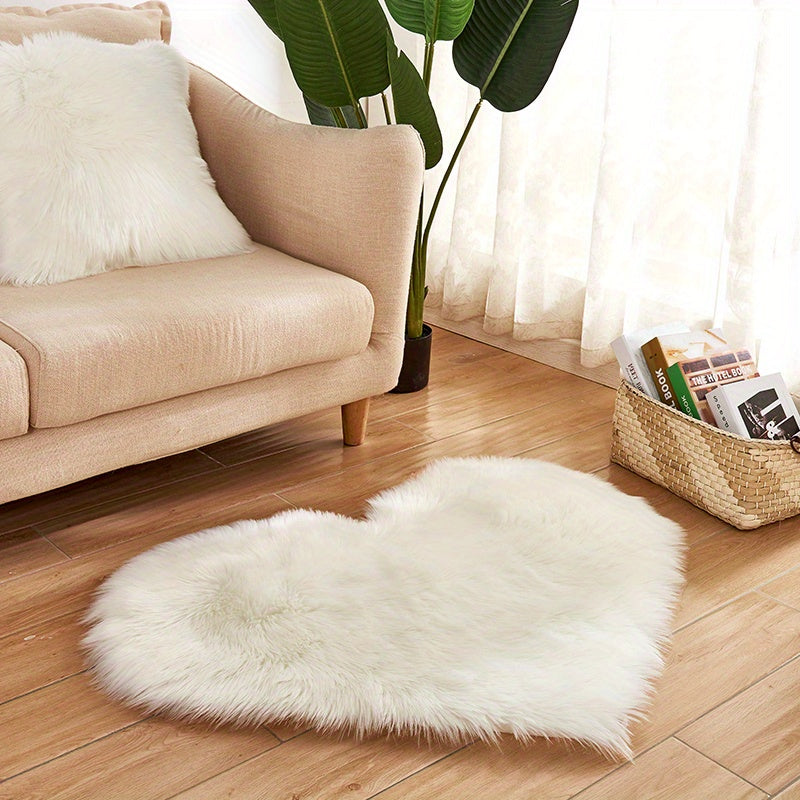 Heart Shaped Faux Fur Rug