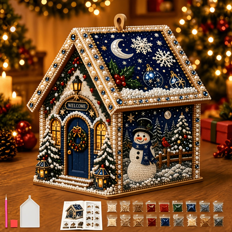 Bastelset für ein weihnachtliches Lebkuchenhaus