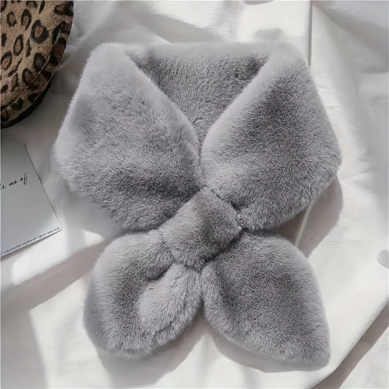 Women's Faux Fur Knitted Neck Scarf
