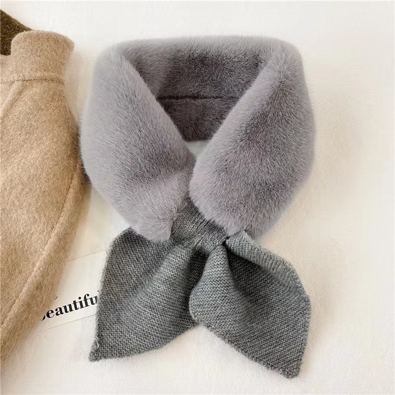 Women's Faux Fur Knitted Neck Scarf