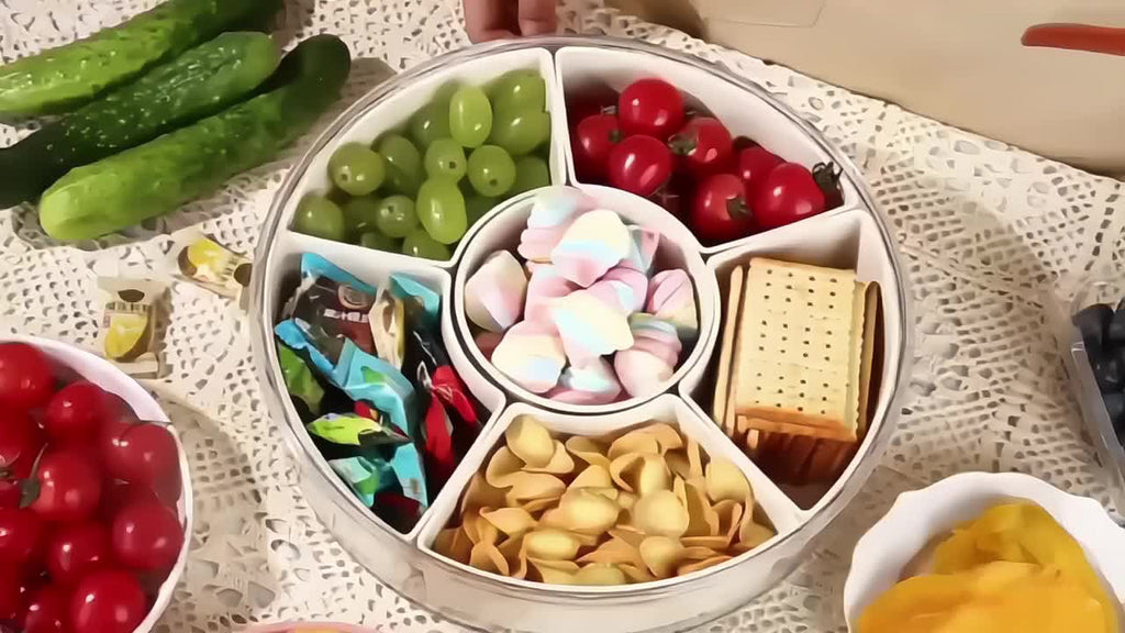 Round Compartment Snack Storage Box