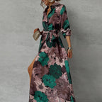 Robe maxi élégante ceinturée pour femme, raffinée pour les soirées et occasions