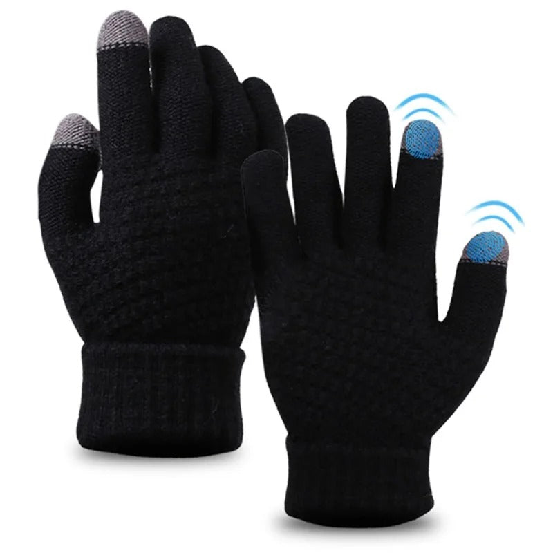 Textured Knit Winter Gloves