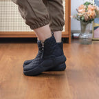 Quilted Ankle Boots with Side Zip