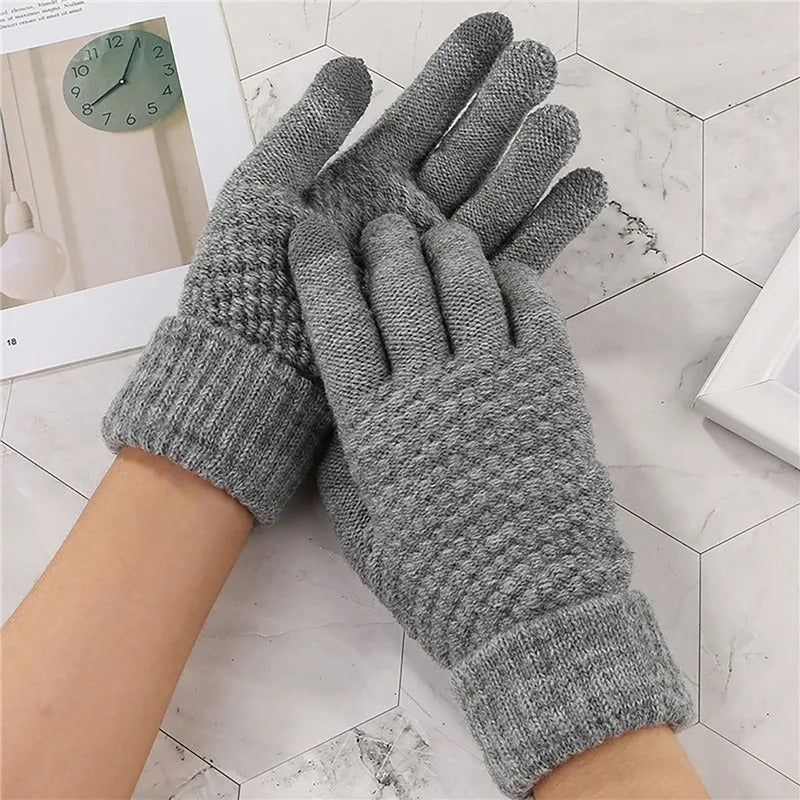 Textured Knit Winter Gloves