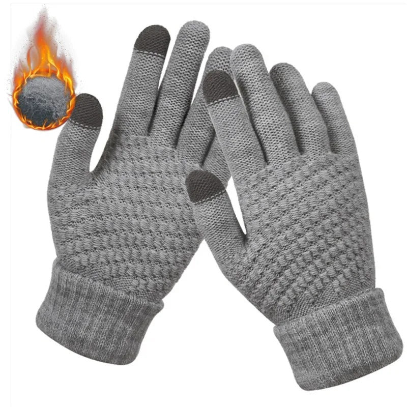 Textured Knit Winter Gloves
