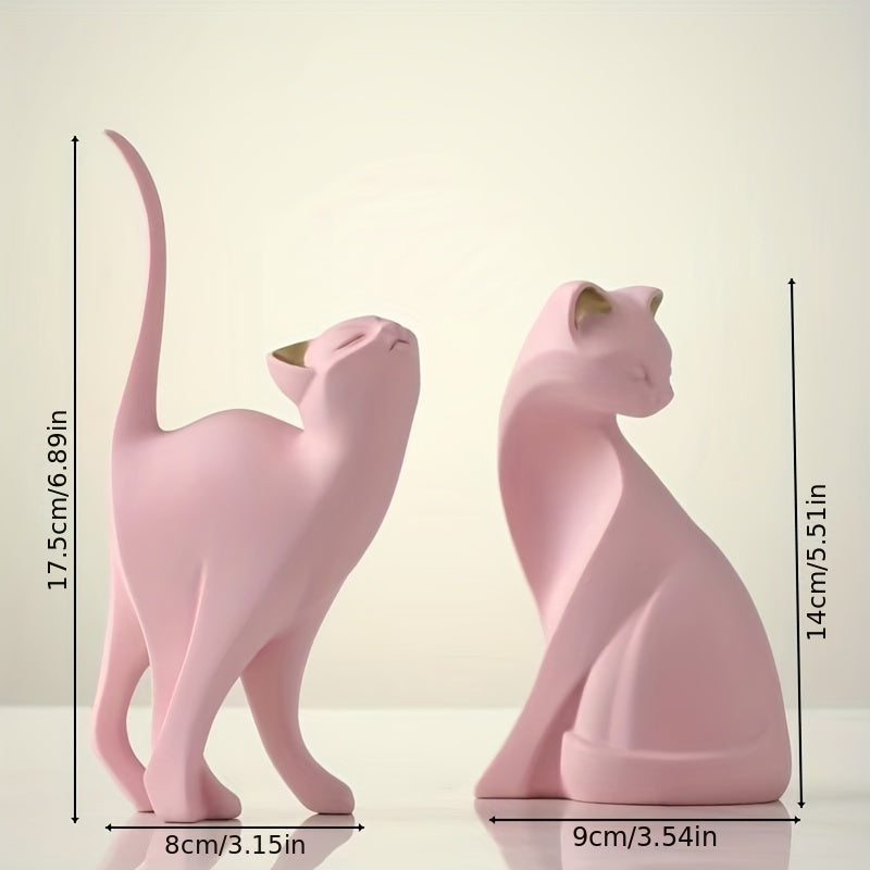 Figura decorativa minimalista de gato negro con la cola levantada