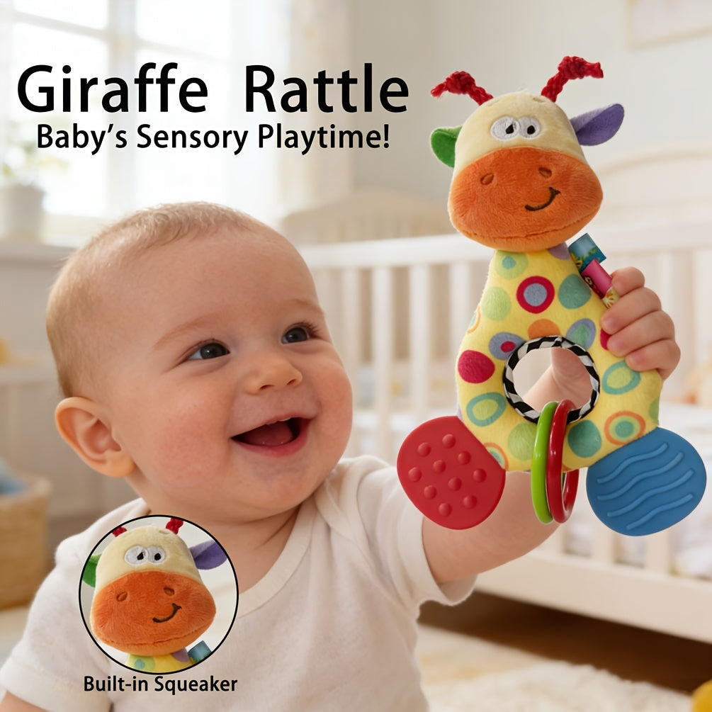 Baby Giraffe Teething Rattle Toy