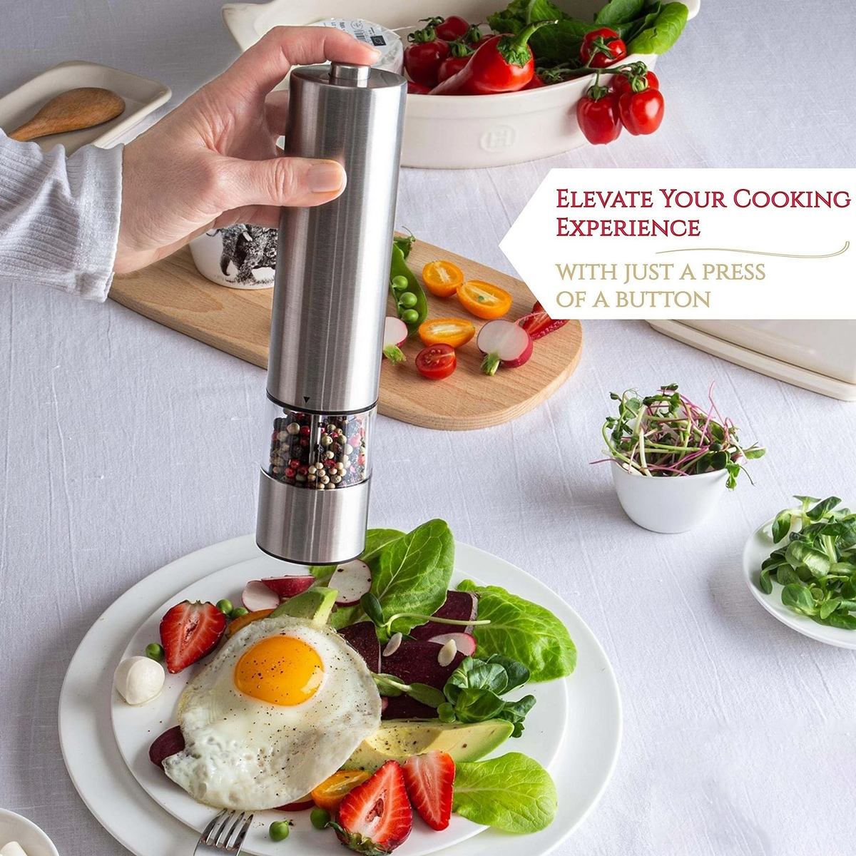 Electric Salt and Pepper Grinder Set