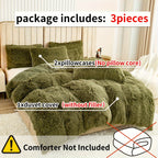 Plush Shaggy Duvet Cover Set with Matching Pillowcases for Cozy Bedding