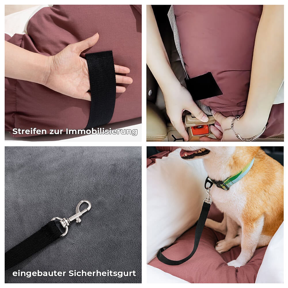 Asiento acolchado para perros para el coche con laterales mullidos
