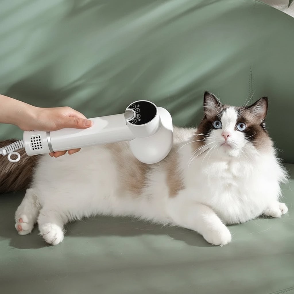 Secador digital de pelo para mascotas 2 en 1 con cepillo alisador