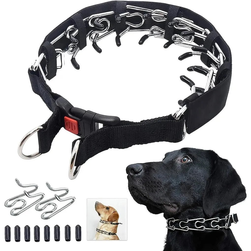 Reflekterande hundträningshalsband med metallpiggar