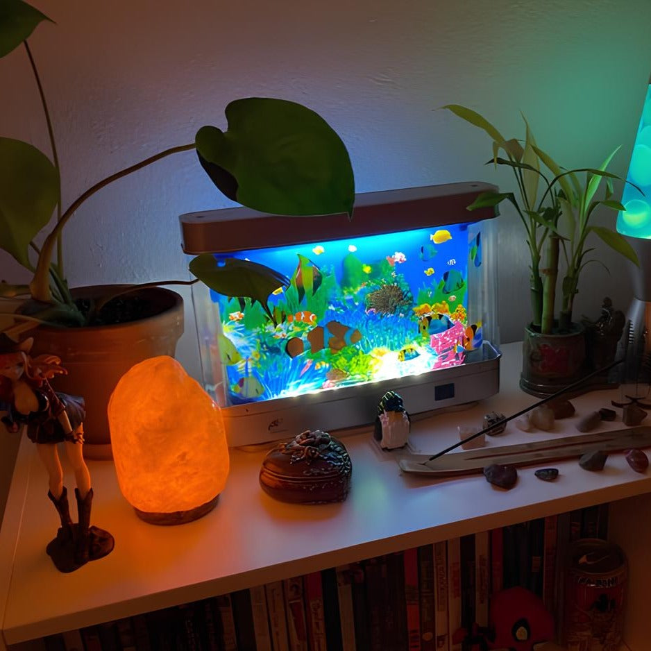 Retroakvarielampe med bevægelige fisk fra AquaDream