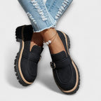 Mocassins pour femmes à semelle crantée et boucles