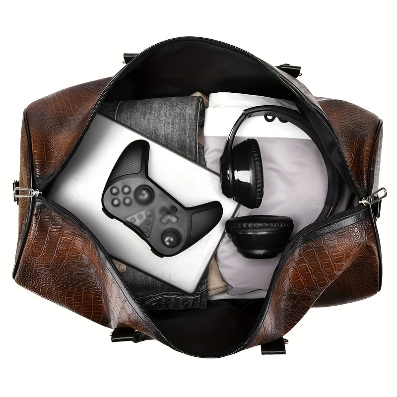 Bolsa de viaje con efecto de piel de cocodrilo