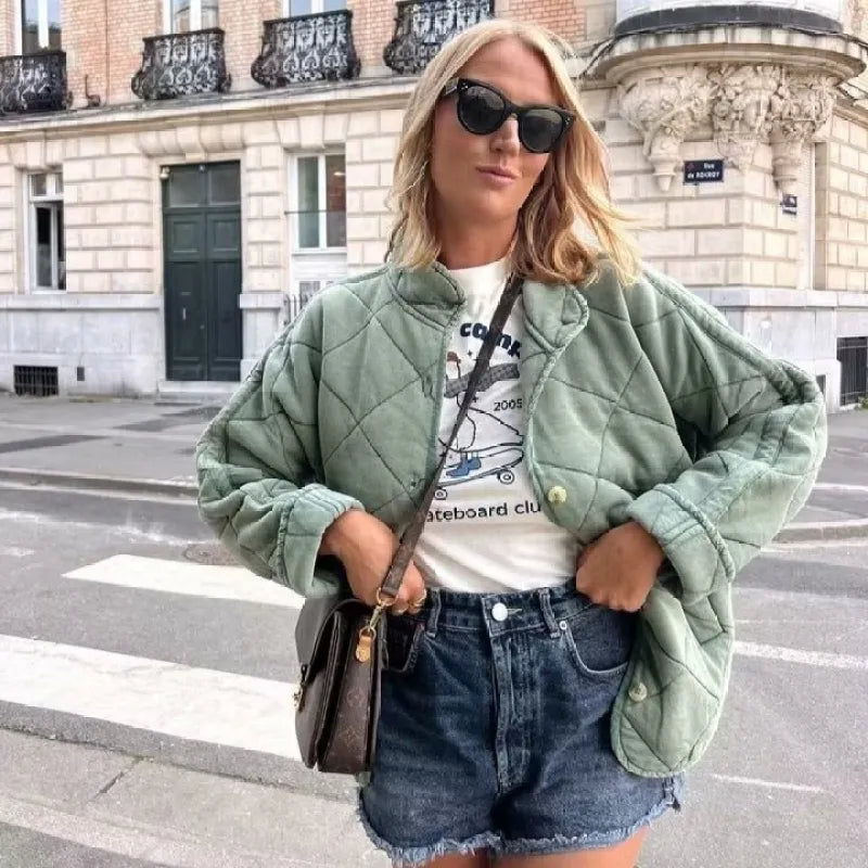 Übergroße Steppjacke für Damen