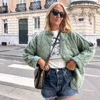 Übergroße Steppjacke für Damen