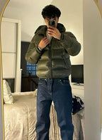 Men's Glossy Hooded Puffer Jacket