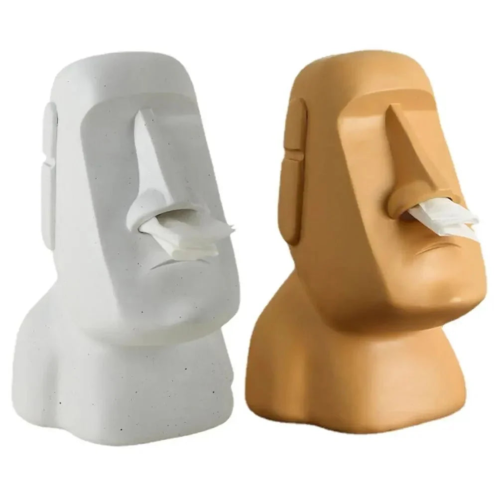 Portapañuelos facial escultural con diseño artístico en 3D