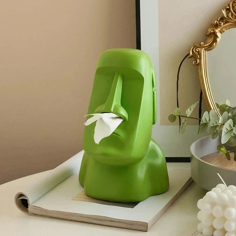 Portapañuelos facial escultural con diseño artístico en 3D