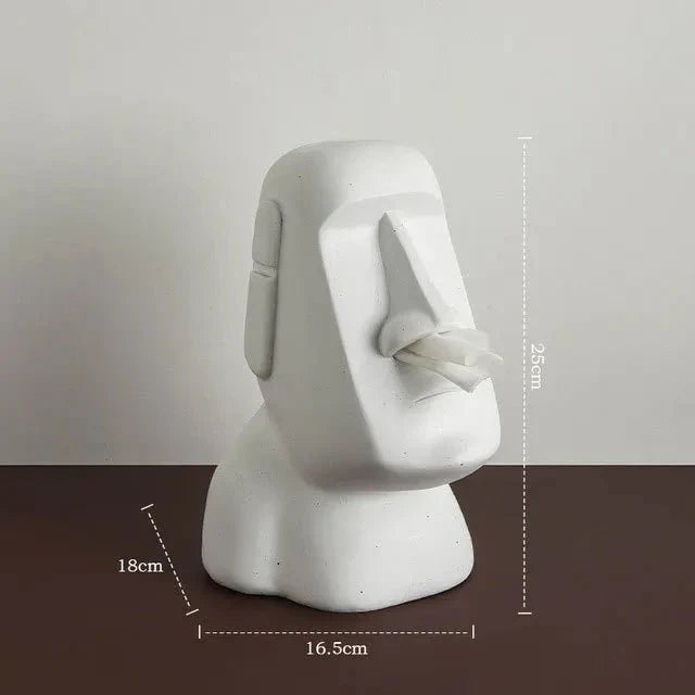 Portapañuelos facial escultural con diseño artístico en 3D