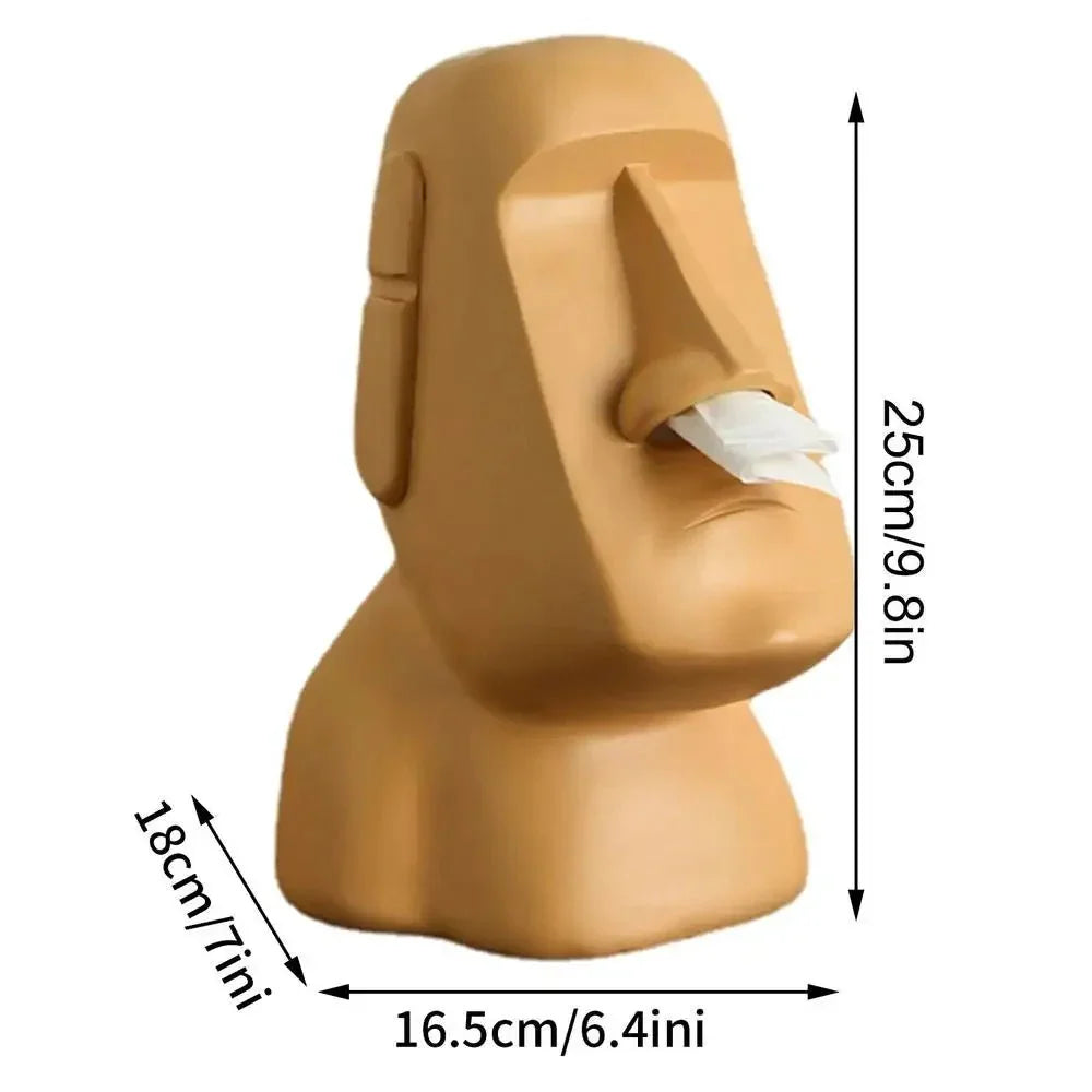 Portapañuelos facial escultural con diseño artístico en 3D