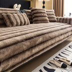 Plush Ribbed Sofa Cover