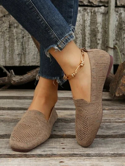 Women's Breathable Knit Slip-On Flats