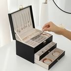 Élégante boîte de rangement à plusieurs niveaux pour bijoux